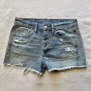 American Eagle Light Blue Distressed Jean Shorts